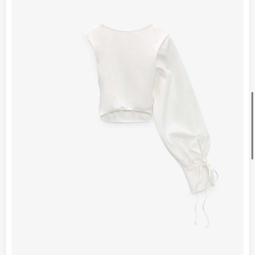 Zara white top with one sleeve - Picture 6 of 6